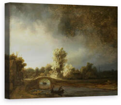 Norand Tablou Canvas - Rembrandt Harmensz van Rijn - Peisaj cu un pod de piatra (B1109213)