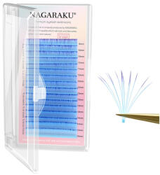 Nagaraku Extensii de gene curbura D Nagaraku Mix Albastru 2 nuante, extensii gene premium, 16 linii (NKCM_2albastru_D16_007_mix(9-15))