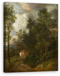 Norand Tablou Canvas - Thomas Gainsborough - Un peisaj impadurit cu figuri de o casa (B877382-4050)