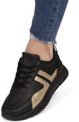 Sofiastore Sneakers dama din piele ecologica Aurii Lindy (MU-11-112BLACK-GOLD)