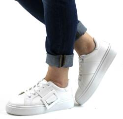 Zibra Pantofi sport casual de dama accesorizati cu catarama detasabila LA813-WHITE (LA813-WHITE_6597)