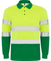 Roly Tricou polo tehnic cu maneca lunga Hi-Vis Roly Polaris L/S, pentru barbati, Verde Gradina/Galben Fluorescent, M HV93060252221