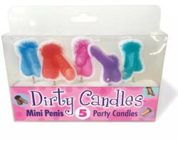Candy Prints Set 5 Lumanari Dirty Candles Mini Penis, Mix Culori