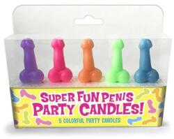 Candy Prints Set 5 Lumanari Super Fun Penis, Mix Culori