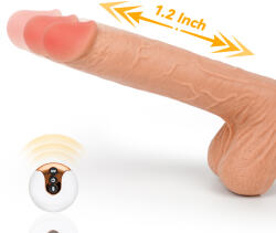 Paloqueth Realistic Thrusting Dildo Vibrator with Suction Cup 9.5" Skin Vibrator
