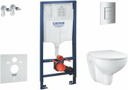 GROHE Solido - Set pentru montare încastrată, toaletă și capac Slim Bau Ceramic, softclose, clapetă Even, crom SANI15BB1101 (SANI15BB1101)