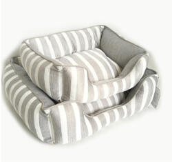 Kutyafekhely, kutyaágy, macska fekhely, macskaágy világos szürke színben S méret (PET-BED-STRIPED-GREY-S)