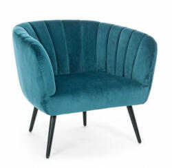  VANELLE design bársony fotel - kék/szürke (BIZ-0748200)