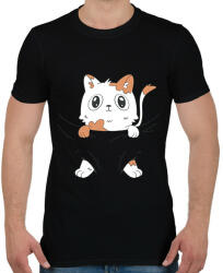 printfashion Cica baba - Férfi póló - Fekete (13997012)