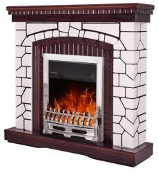 Art Flame GALILEO silver & NATALI 1100x1040x300 mm white-brown