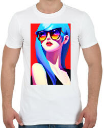 printfashion AI_Napszemüveges_Lány_2 - Férfi póló - Fehér (14073799)
