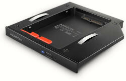  2.5" HDD SSD beépítő keret notebookba 12.7mm SATA fekete AXAGON (RSS-CD12)