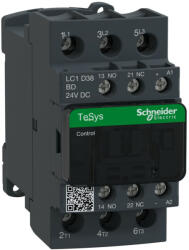 Schneider Electric TeSys D - LC1D38BD - DC mágneskapcsoló, 18, 5kW/38A (400V, AC3) , csavaros csatlakozás, 1Z+1NY (LC1D38BD)
