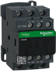 Schneider Electric TeSys D - LC1D09F7 - AC mágneskapcsoló, 4kW/9A (400V, AC3) , csavaros csatlakozás, 1Z+1NY (LC1D09F7)
