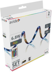 Avide 6, 8W RGB IP65 LED szalag bliszter USB + IR 24 távirányító Avide (ALSBL5V24K 30RGB65)