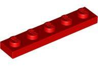 LEGO® 78329c5 - LEGO piros lap 1 x 5 méretű (78329c5)