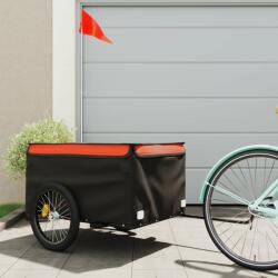 vidaXL fekete-narancssárga vas kerékpár-utánfutó 45 kg (94089) - vidaxl