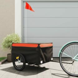 vidaXL fekete-narancssárga vas kerékpár-utánfutó 45 kg (94082) - vidaxl