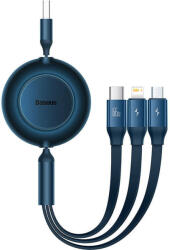 Baseus Bright Mirror 3, 3 az 1-ben Micro-USB / Lightning / USB-C kábel, 66W / 2A, 1, 1 m (kék) (CAMJ010103) - mi-one