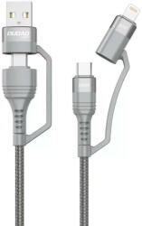 Dudao USB cable Dudao L20xs 4in1 USB-C / Lightning / USB-A 2.4A, 1m (gray) (L20xs) - mi-one