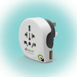 Q2Power 1.100170 utazóadapter, World to Australia USB, indulási ország: AUS/CHINA, IT, UK, CH, BRAZIL, USA, EURO, célország: AUS/CHI, USB port (1.100170) - mi-one