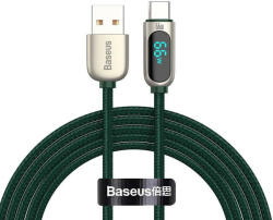 Baseus USB-C kábel kijelzővel, 66W, 2m (zöld) (CASX020106) - mi-one