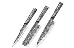 Samura Set 3 cutite Samura-Meteora, otel damasc VG10, 17.4 17.3 20.9 cm, argintiu negru (TO-SMT0220)