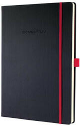 Jegyzetfüzet, exkluzív, A4, kockás, 97 lap, keményfedeles, SIGEL "Conceptum Red Edition", fekete-piros (COSICO660)