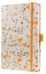 Jegyzetfüzet, exkluzív, 135x203 mm, vonalas, 87 lap, keményfedeles, SIGEL "Jolie" Bloom Orange (COSIJN341)