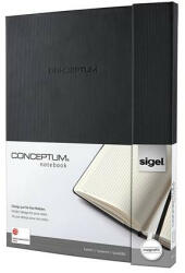  Jegyzetfüzet, exkluzív, A4+, kockás, 97 lap, mágneses záródású, keményfedeles, SIGEL "Conceptum", fekete (COSICO141)