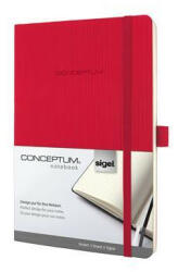 Jegyzetfüzet, exkluzív, A5, vonalas, 97 lap, puhafedeles, SIGEL "Conceptum", piros (COSICO325)