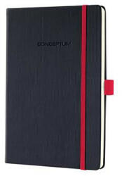 Jegyzetfüzet, exkluzív, A5, kockás, 97 lap, keményfedeles, SIGEL "Conceptum Red Edition", fekete-piros (COSICO662)
