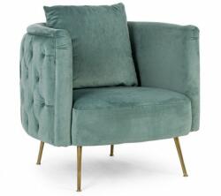  TENBURY design bársony fotel - türkiz/kék (BIZ-0748185)