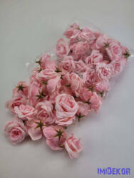 Rózsa selyemvirág fej kb 4-5cm - Halvány Rózsaszín
