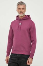 Calvin Klein felső lila, férfi, nyomott mintás, kapucnis - lila S