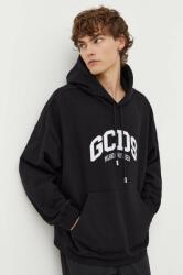 GCDS pamut melegítőfelső fekete, férfi, nyomott mintás, kapucnis - fekete XL
