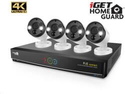 iGET HOMEGUARD HGNVK84904 - Kamerarendszer UltraHD 4K kamerákkal, IR LED, kültéri, 4x kamera felvevő készlet (HGNVK84904)