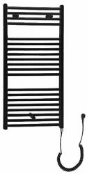 SAPHO Egyenes radiátor, Aqualine DIRECT-E elektromos fürdőszobai radiátor ILE94TB fűtőpatronnal, fekete - mozaikkeramia