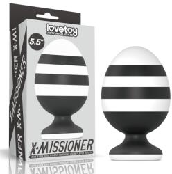 Lovetoy Dop Anal X-Missioner, Silicon, Negru/Alb, 14 cm