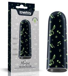 Lovetoy Glont Vibrator Glow in the Dark Music Massager, 10 Moduri Vibratii Puternice, ABS, USB, 8.5 cm Vibrator