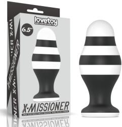 Lovetoy Dop Anal X-Missioner, Silicon, Negru/Alb, 17 cm