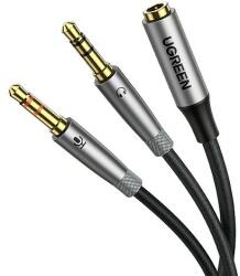 UGREEN AV193 AUX audio splitter fejhallgató + mikrofon 3, 5 mm-es mini jack kábelhez, szürke (50255)