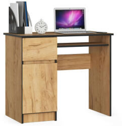 AKORD Íróasztal - Akord Furniture - 90 cm - kézműves tölgy (bal)