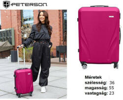 Peterson magenta színű, keményfalú bőrönd 55 × 36 × 23 cm (Z-11743484)