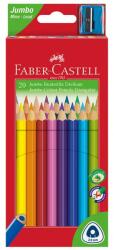 Faber-Castell Creioane colorate 20 culori triunghiulare jumbo, cu ascutitoare, Faber Castell FC116520 (FC116520)