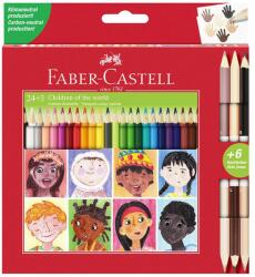 Faber-Castell Creioane colorate 24 culori triunghiulare si 3 creioane bicolore cu 6 tonuri pentru nuanta pielii, Faber Castell FC511515 (FC511515)