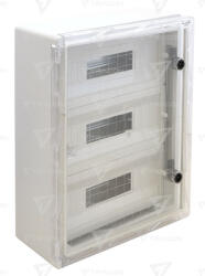 Tracon Műanyag elosztószekrény maszkos átlátszó ajtóval 800×600×260mm (TME806026MT)