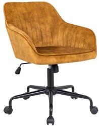 LuxD Stílusos irodai szék Esmeralda mustársárga bársony