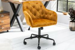 LuxD Stílusos irodai szék Kiara mustársárga bársony