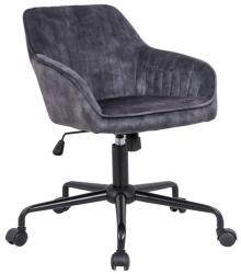 LuxD Stílusos irodai szék Esmeralda sötétszürke bársony
